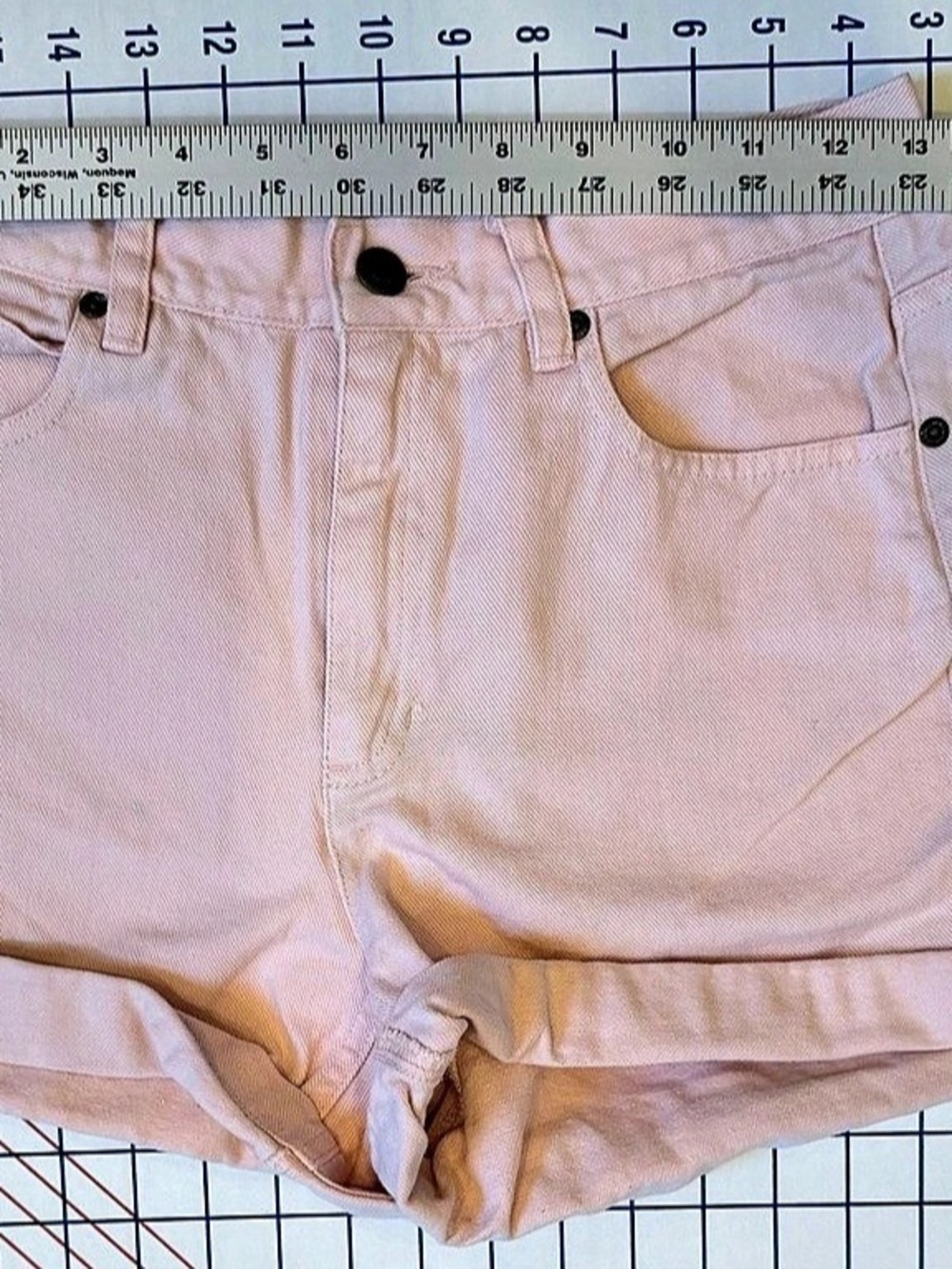 Liz Claiborne High Waist Pink Cotton Denim Shorts Size 8